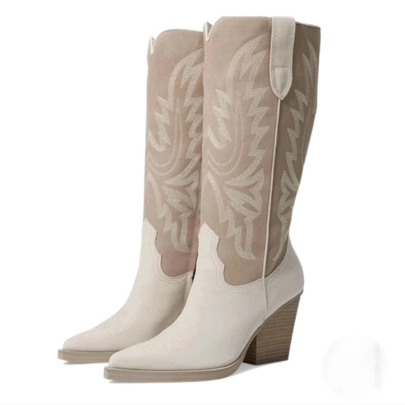 Dolce Vita Shoes - Dolce Vita Women's Blanch Fashion Boot size western cream white tan Cowboy 9.5